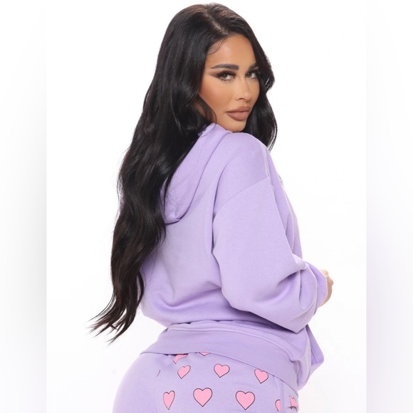 My Little Pony Retro 80’s Heart Graphic Purple Fleece Lined Pullover Sweatshirt - Picture 3 of 9